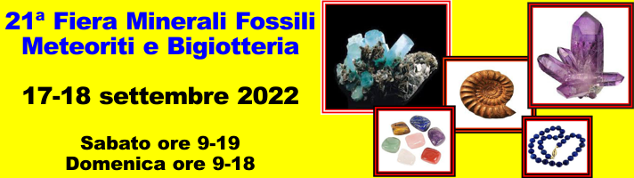 21� Fiera Trento Minerali Fossili Meteoriti Bigiotteria - 17-18 settembre 2022 >>