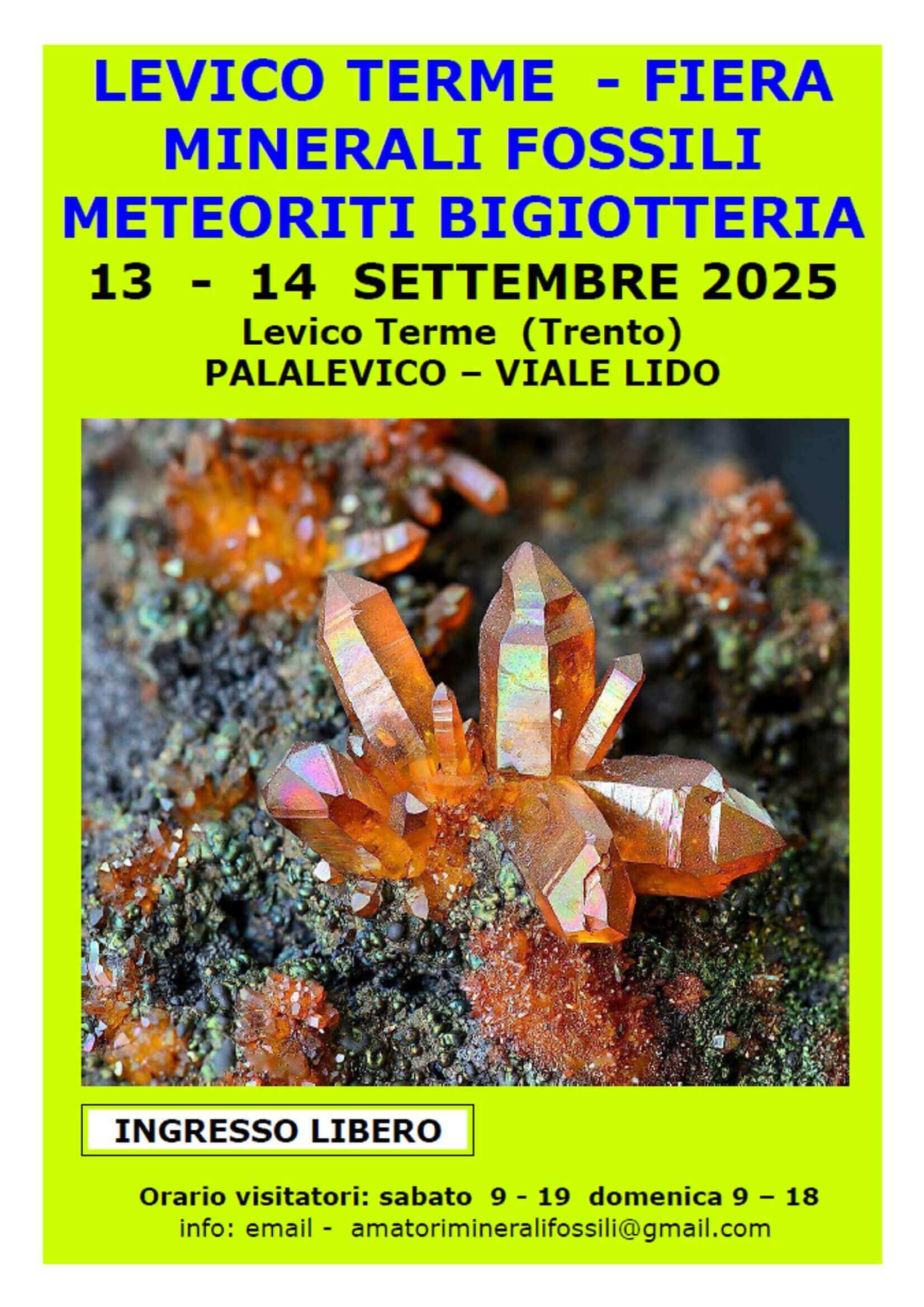 Fiera Minerali Fossili Meteoriti Bigiotteria - 13 e 14 settembre 2025