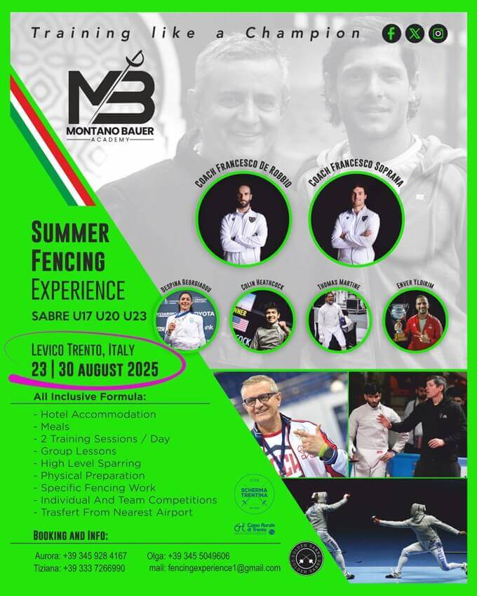 FENCING EXPERIENCE Montano Bauer Academy - 23-30 agosto 2025